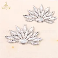 Clipes de cristal strass branco flor clipes em sapatos decorações de sapatos