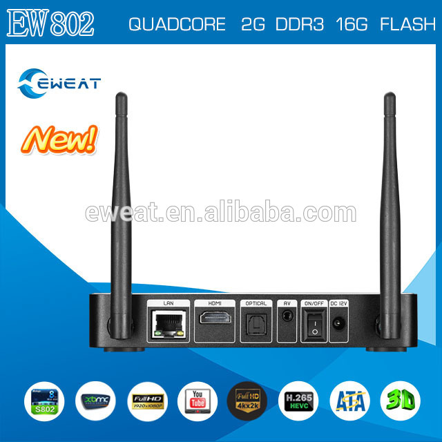 Amlogic s802 android4.4 smart tv box, de xbmc preinstalado full hd 1080p video porno de android tv box 4.4.2