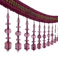 Lâmpada de mesa de casa de 10cm, corda cilíndica, com renda, borla, guarnição, franja frisada