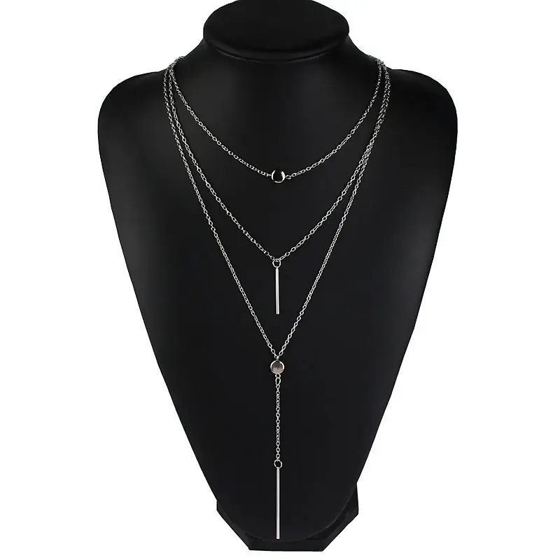 Korte sleutelbeen keten ketting hanger trui keten mannen en vrouwen crystal dots multilayer ketting hals