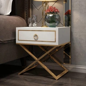 Elegant <strong>High</strong> Glossy Modern White <strong>Bedside</strong> <strong>Table</strong> - Product Image 1