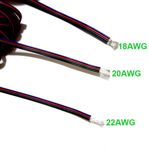Câble filaire <span class=keywords><strong>RGB</strong></span> 4 broches 5050 3528 Bandes LED <span class=keywords><strong>RGB</strong></span> Câble d'extension Câble filaire noir vert rouge bleu 4 broches 22AWG - Product Image 6