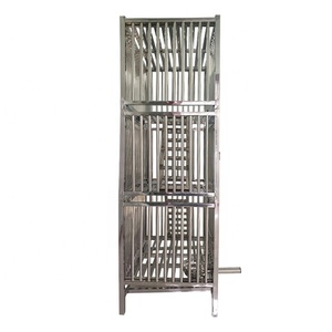 Jaula Grande para Perros de Acero Inoxidable Resistente, con Dos Puertas, para Interior y Exterior, Diseño de Letras, Ecológica, Plateada, 158x50x78cm, Soldada, con Sistema Push-Up - Product Image 3
