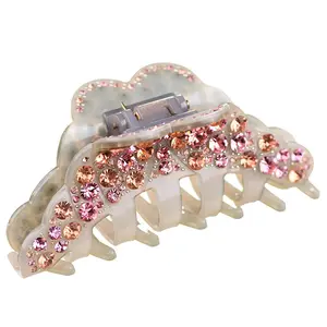 Acrylic Resin Rhinestone Girls Lady Large Crystal Acetic Acid Large Plastic Hair Claw Clip Slip Strong Hold Claw Hair Clips