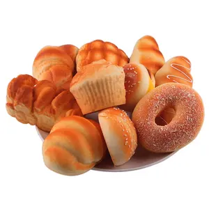 SANQI ELAN PU decorative artificial bread cake display props factory wholesale kawaii soft and slow rebound squishy gift toys