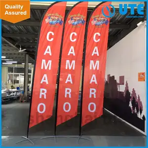 Hot Koop Reclame Veer Vlag In Beide Kant Print Wind Banner Vliegende Strand Vlag Met Stands