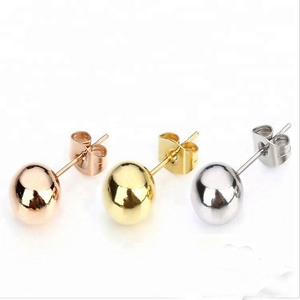 Fashion rose gold stainless steel earrings stud for women