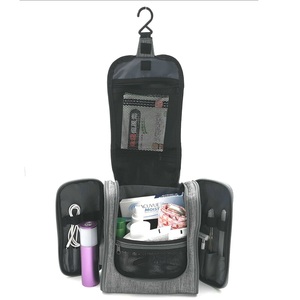 Large Heavy-Duty Polyester Hanging Toiletry Bag Waterproof <b>Travel</b> Cosmetic <b>Kit</b> with Durable Hook Geometric Pattern Make-Up Bag - Product Image 4