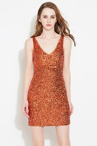 Le donne Profondo Scollo A V Con Paillettes Glitter Aderente Elastico <span class=keywords><strong>Mini</strong></span> Vestito Da Partito Night Club DJ Vestiti Senza Maniche Vestito Dal Carro Armato - Product Image 2