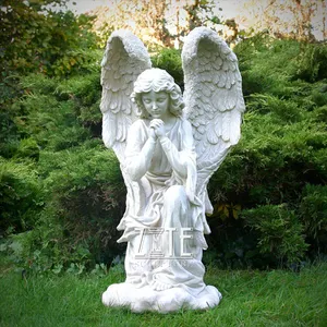 Statue d'ange en polyrésine avec ailes, prévente, jardin d'extérieur personnalisé en fibre de verre