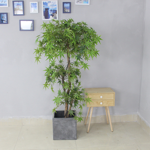 Jardín de arte al por mayor Artificial verde árbol de arce casa ornamentales árbol de plástico plantas para decoración de oficina - Product Image 6