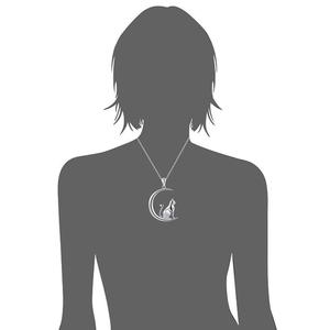 925 gioielli in <span class=keywords><strong>argento</strong></span> sterling gatto <span class=keywords><strong>collana</strong></span> della <span class=keywords><strong>luna</strong></span> per le donne - Product Image 4