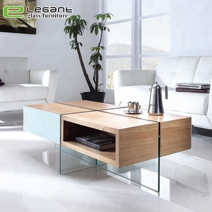 โต๊ะกาแฟ <span class=keywords><strong>KAGAWA</strong></span> สีขาวไฮกลอส MDF ขากระจกนิรภัย - Product Image 6