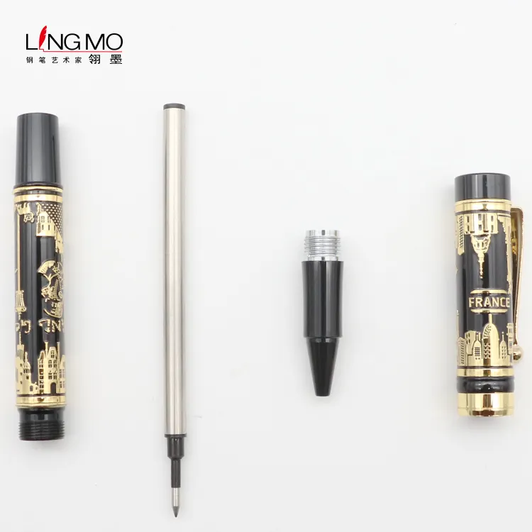 Lingmo Hoge Kwaliteit Luxe Roller Ball Pen Oem Ontwerp Pen Met Custom Logo