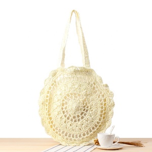 Round Summer Crochet Paper <strong>Straw</strong> <strong>Tote</strong> <strong>Bag</strong> for Women - Product Image 3