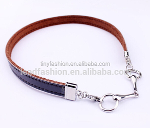 Equestrian Jewelry Factory 18K Gold Plated Double <strong>Horse</strong> Bit Leather <strong>Bracelet</strong> - Product Image 4