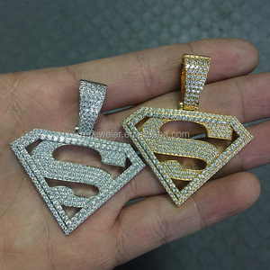 Articles les plus vendus Design de motifs de superman Bijoux de mode Pendentifs personnalisés glacés - Product Image 5