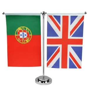 Supporto per bandiera da tavolo con palo della bandiera del nastro dell'insegna della scrivania della decorazione dell'ufficio