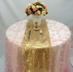 Corredor de mesa indiano brilhante, corredor de mesa personalizado de ouro lantejoulas corredor de mesa de casamento corredor de ouro