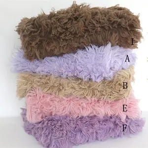 Pwprops Mờ Sơ Sinh Hy Lạp Car Flokati Chăn Nhiếp Ảnh Prop Bé Fluffy Beanbag Bìa Hai Lớp Vải Ảnh Nền Đạo Cụ