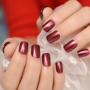 <span class=keywords><strong>Faux</strong></span> <span class=keywords><strong>ongles</strong></span> rouge vin, <span class=keywords><strong>faux</strong></span> <span class=keywords><strong>ongles</strong></span> brillants en gel, courts, à presser, avec adhésifs, 24/sachet - Product Image 6