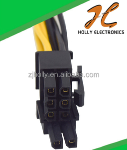 Pcie 16awg Cáp dệt lưới PCI-E cáp điện mở rộng dây PCIe 8 pin nữ đến 6 + 2 pin nam với lưới dệt - Product Image 5