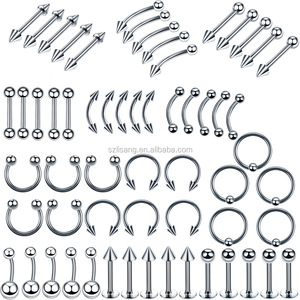 Vente en gros de bijoux de piercing corporel en acier inoxydable, anneau pour les lèvres, les sourcils et le nez pour les mariages, cadeaux, fêtes de fiançailles - Product Image 1