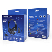 Noir Filaire Micro Casque Casque De Jeu pour PS4