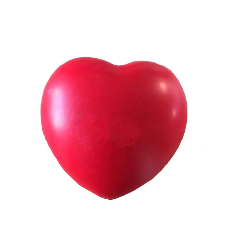 Personalizado PU espuma anti-stress bola promocional coração personalizado em forma pu bolas, bolas anti-stress espuma com logotipo