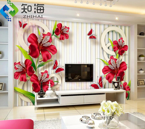 ZHIHAI Flower Uv <strong>Print</strong> <strong>Background</strong> for Kids Household Waterproof Fireproof Diamond Modern Luxury Non Woven <strong>3d</strong> Photo Wallpaper - Product Image 4