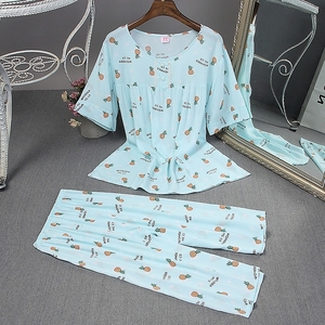 Ananas Loungewear femmes pyjama ensemble 2 pièces maison vêtements sommeil ensemble demi-pantalon ensemble filles rayonne pyjamas vêtements de nuit pour femmes - Product Image 5