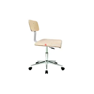 Modern Plywood Chair Furniture Adjustable Lab Stool with Movable Wheels