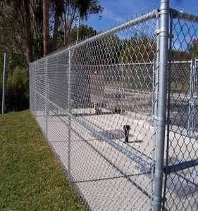 6 foot 9 gauge high quality used chain link fence price galvanized and pvc coated wire fence for sale