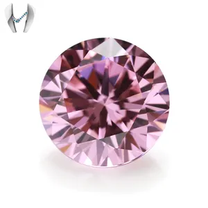 合成ラウンドダイヤモンドカットピンク色ジルコニア石