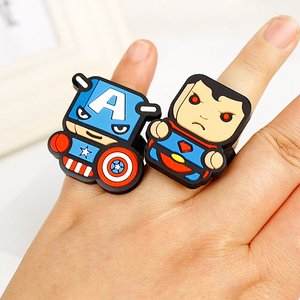 ZJ-01 silicio <span class=keywords><strong>Batman</strong></span> <span class=keywords><strong>Superman</strong></span> anime niños anillo del dedo diseño - Product Image 1