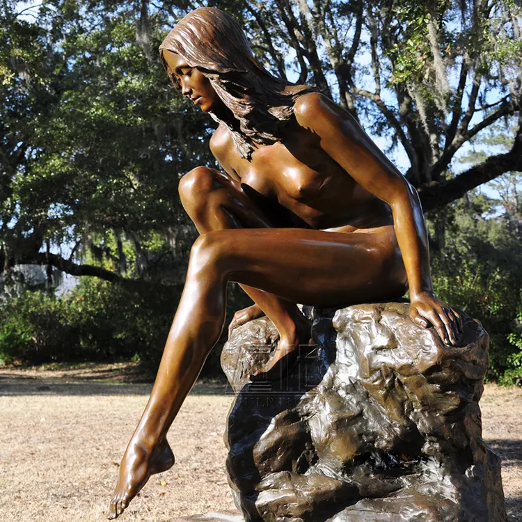 Occidental pulido tamaño bronce mujer desnuda erótico señora Nada escultura de mujer desnuda estatua
