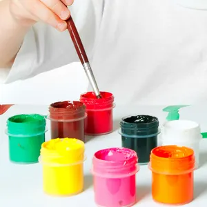 Wholesale bulk supply 6 strip pot 5ml acrylic paint set w/paint brush