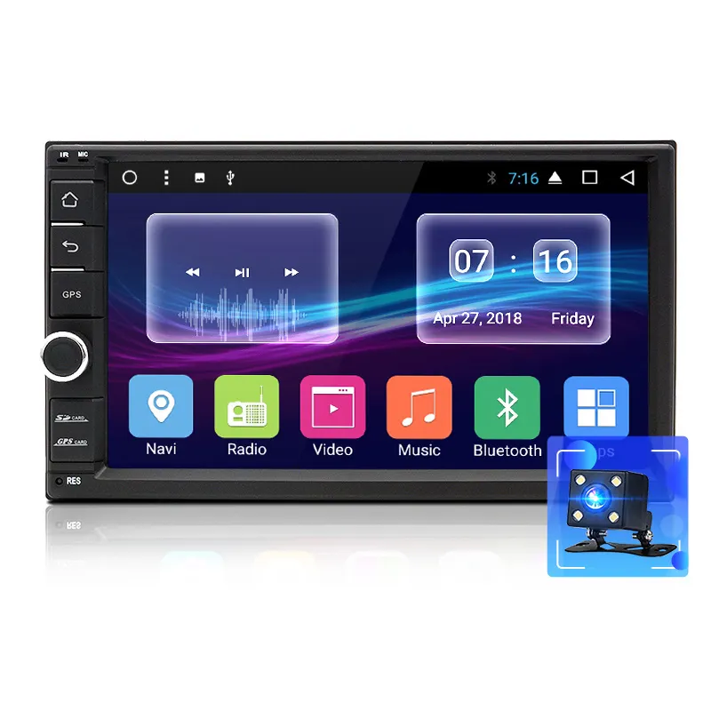 2 Din araç DVD oynatıcı Android 7.1 radyo multimedya oynatıcı 2GB + 32GB nissan için wifi 3G GPS navigasyon evrensel autoradio Stereo