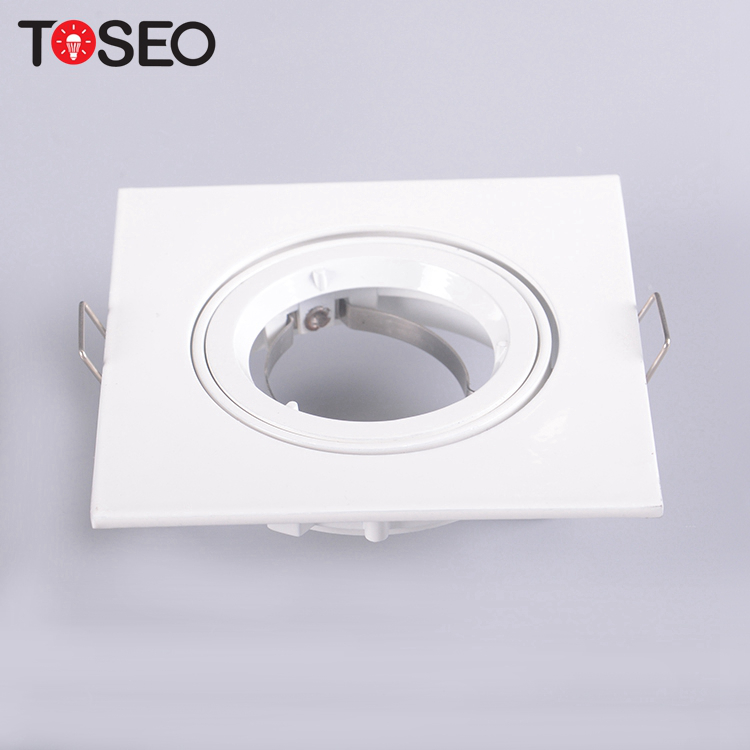 Square White Ceiling Recessed Spotlights Gu10 Downlight Adjustable