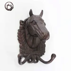 CASTING IRON HORSE HEAD WALL MOUNTING HOOKS HANGERS