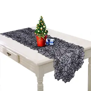 Decorazioni Halloween & natale 20x80 pollici pizzo nero Spider Web tovaglia di carta a forma di stella per eventi e feste - Product Image 2
