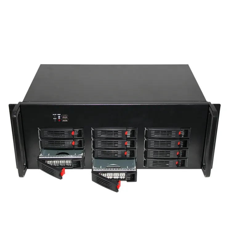 4U 12bay hot swap server case with fan Barebone system with Mainboard ssd memory and power supply