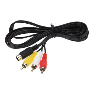 Venta al por mayor 9 pin a 3RCA AV Audio Video Cable 1,8 m para <span class=keywords><strong>Sega</strong></span> Génesis 2 o <span class=keywords><strong>3</strong></span> <span class=keywords><strong>Mega</strong></span> Drive 2 y <span class=keywords><strong>3</strong></span> A/V RCA Cable de conexión envío rápido - Product Image 1