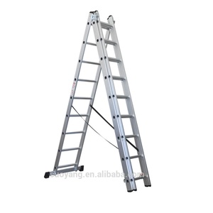 3* 9 Section Aluminium Telescopic Feature Combination <strong>Wall</strong> Mounted Extension <strong>Ladder</strong> - Product Image 1