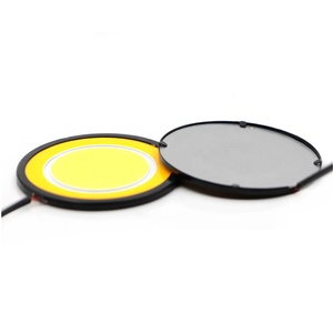Feux de jour double couleur DC 12V COB <span class=keywords><strong>rond</strong></span> LED blanc jaune lampe de conduite clignotant lampe Auto Led feux de signalisation DRL - Product Image 2