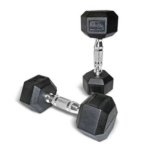 Cheap Custom logo 10kg 20kg Weight Lifting Fitness <strong>Rubber</strong> Coated Hex <strong>Dumbbell</strong> - Product Image 4