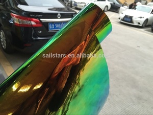 Màu Xanh Lá Cây Cầu Vồng Chrome Gương Phản Chiếu Holographic Xe Body Bọc Vinyl 20M - Product Image 3