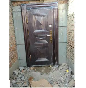 2022 luxury imitated copper entry doors pressed steel door frames steel fireproof door