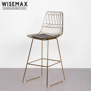 Luxus möbel italien stil designer möbel metall Biegen Lucy Draht Bar Hocker mit sitz pad