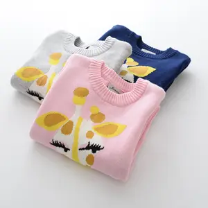 2017 produtos tendências desenho animado design de mão tricô pulôver suéter da fábrica da china